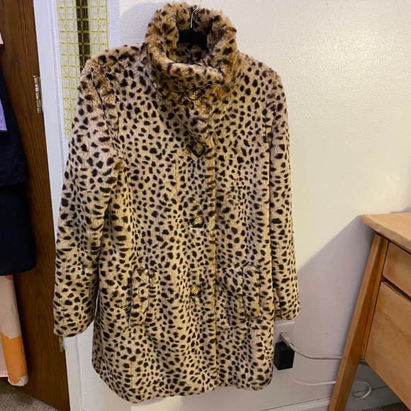 Lucky Brand faux fur cheetah coat - Picture 3 of 6